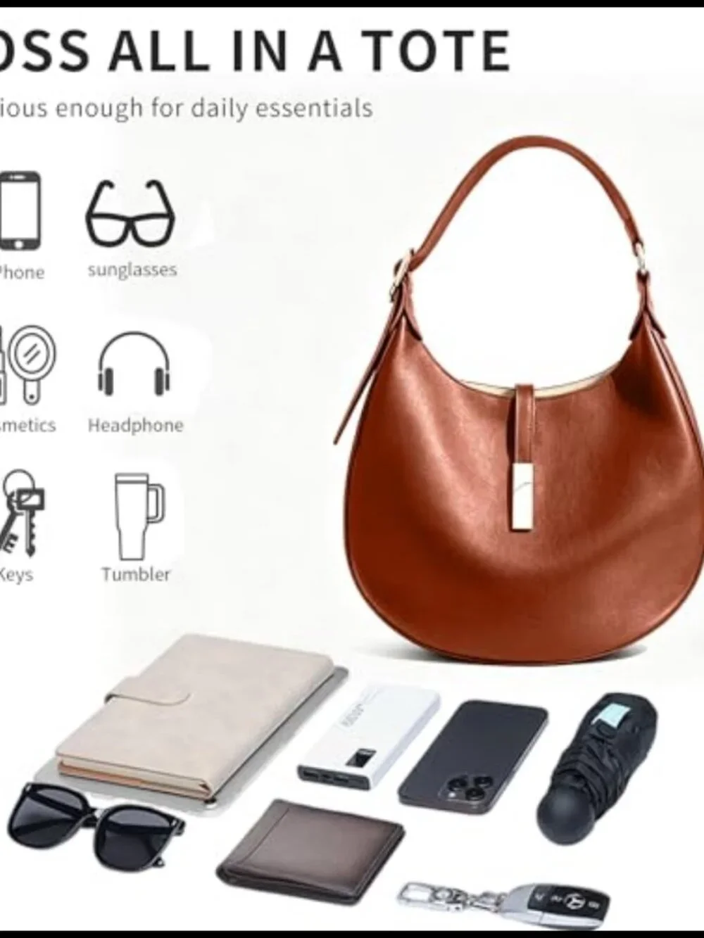 Chinllo Hobo Shoulder Bag Adjustable Strap Snap Closure Purse